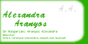 alexandra aranyos business card